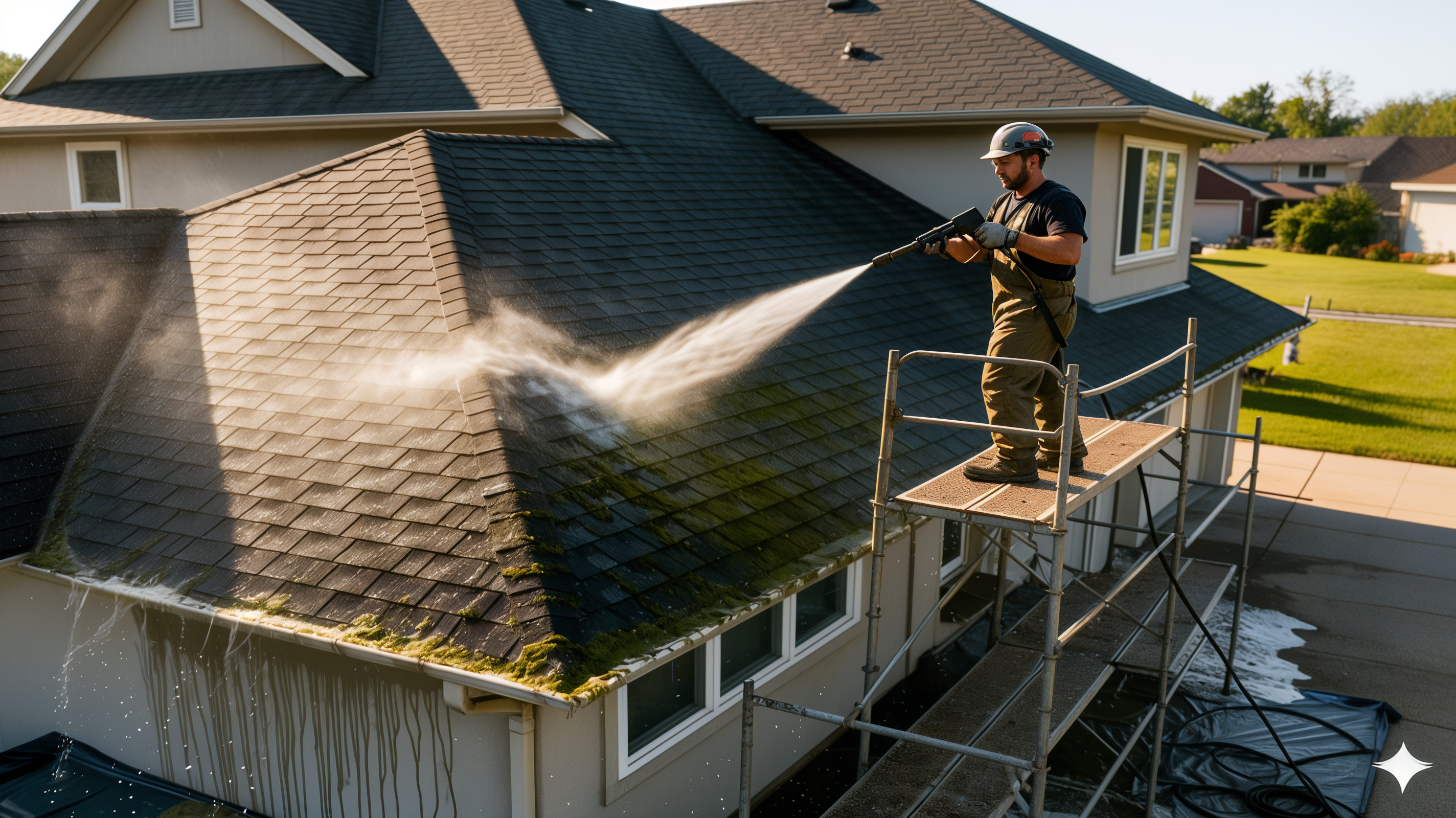 Roof washing service